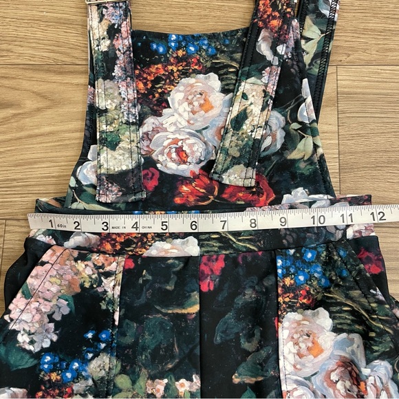 BlackMilk Take My Monet Black Art to Wear Floral Spring Flower Overalls - Picture 10 of 13